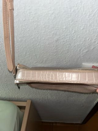 Bolso bandolera beige efecto piel
