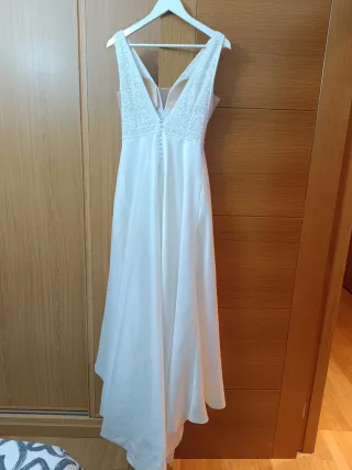 Vestido de Novia Blanco marca aire Barcelona 