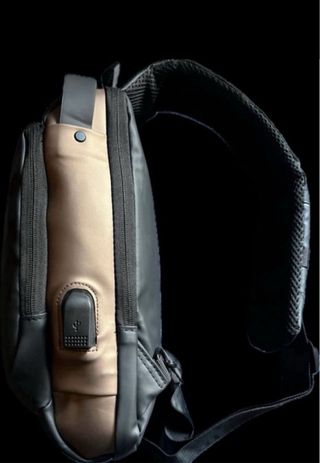 Bolso Bandolera Cruzado Negro y Beige