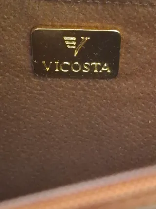 Bolso Vicosta Piel Serpiente Marrón Dorado