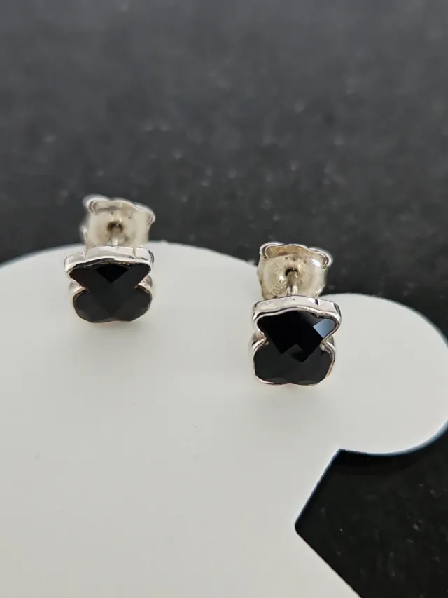 Pendientes Tous Oso Plata y Onix