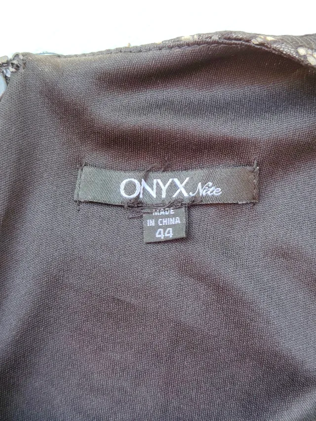 Vestido fiesta encaje beige y negro T.44