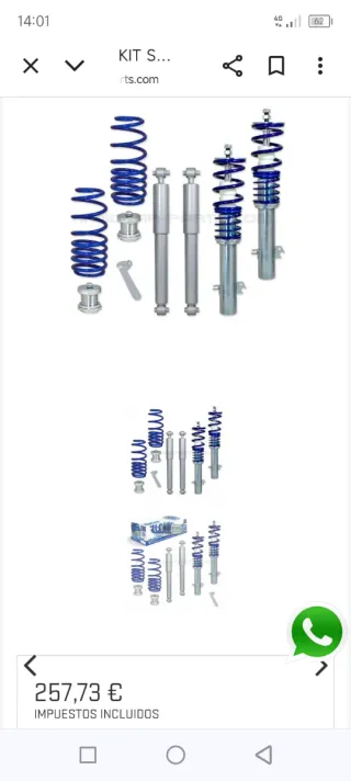 Kit Suspensión Deportiva Azul
Peugeot 308