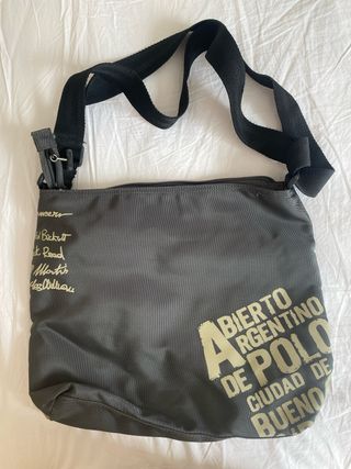 Bolsa Bandolera La Martina Negra y Gris