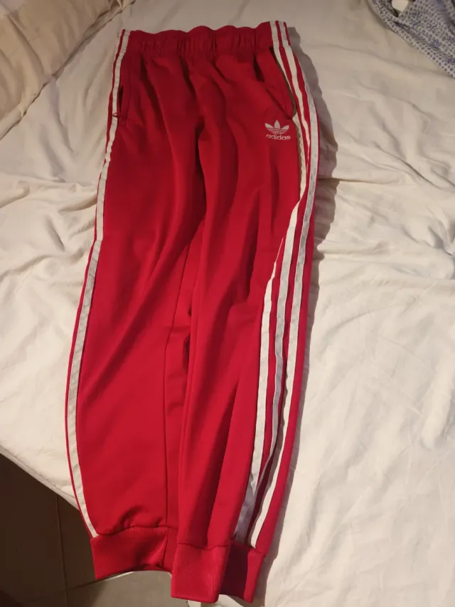 Pantaloni Adidas ragazzo rossi