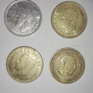 4 Monedas de 1 Peseta España