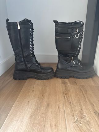 Botas Zara Plataforma Cremallera y Cordones