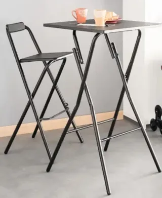 Mesa alta plegable negra