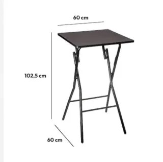 Mesa alta plegable negra