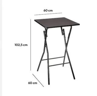 Mesa alta plegable negra