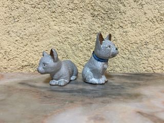 Saliera e pepiera in ceramica vintage per cani e gatti