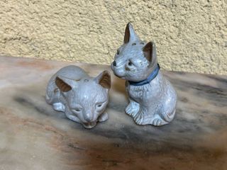 Saliera e pepiera in ceramica vintage per cani e gatti