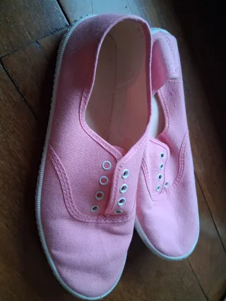 Zapatillas lona rosa