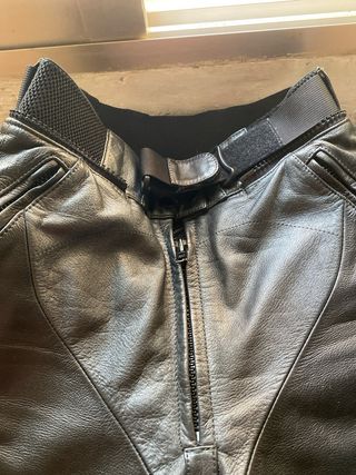 Pantalones Moto Mujer Piel Negro/Rojo
