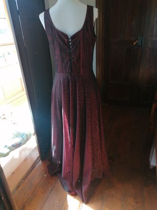 Vestido fiesta mujer talla 44 burdeos. 