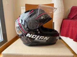 Casco Nolan N87 Negro y Rosa