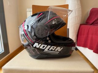Casco Nolan N87 Negro y Rosa