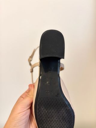 Zapatos slingback tacón beige y negro T38