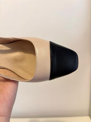 Zapatos slingback tacón beige y negro T38