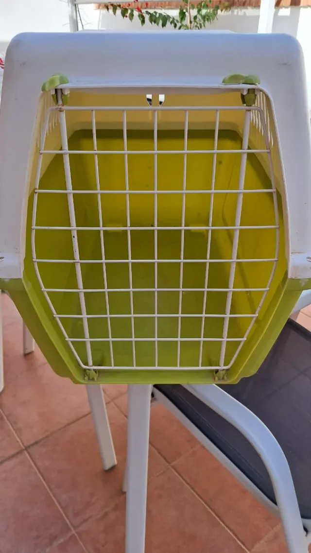 Transportín mascotas verde y blanco