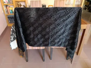 Pashmina terciopelo negra