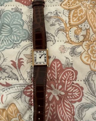 Reloj Yema Cuadrado Correa Marrón Dorado