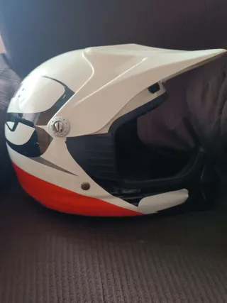 Casco Moto Infantil Blanco/Rojo,50-51 cm
