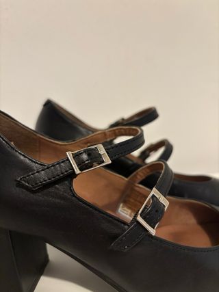 Zapatos Tacon Merceditas Negro Talla 37