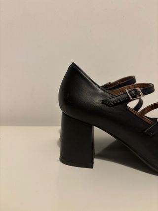 Zapatos Tacon Merceditas Negro Talla 37