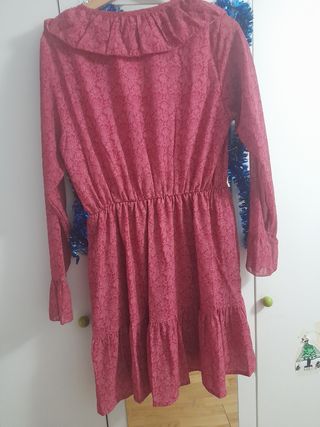 Vestido estampado rosa/burdeos