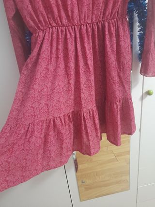Vestido estampado rosa/burdeos