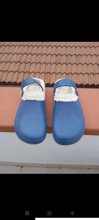 Ciabatte invernali uomo blu e bianco 