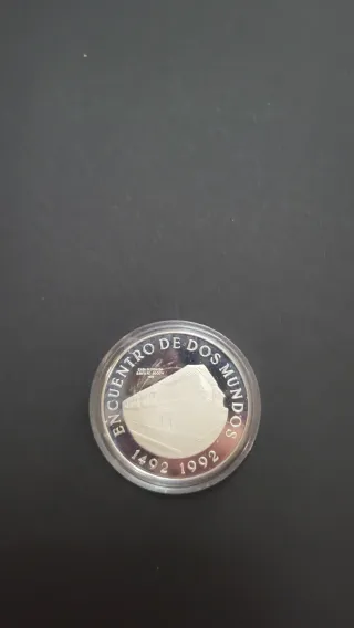 Moneda Plata Encuentro de Dos Mundos