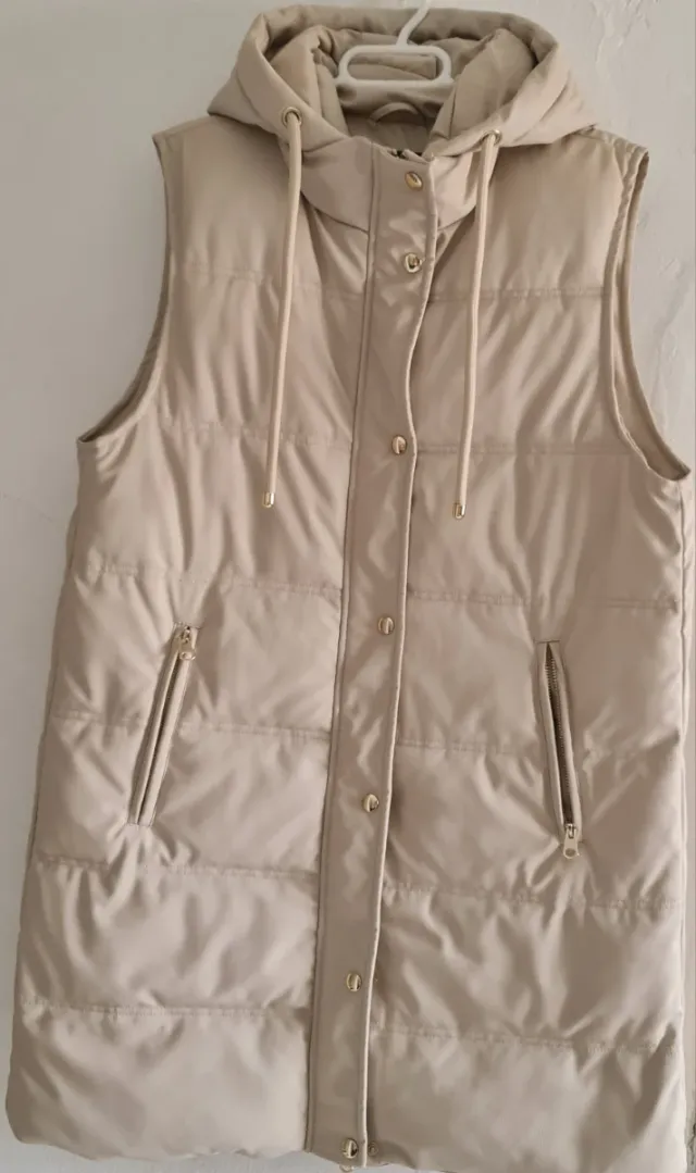 Chaleco Zara Beige Mujer