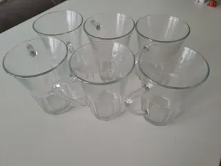 6 Bicchieri con Manico in Vetro