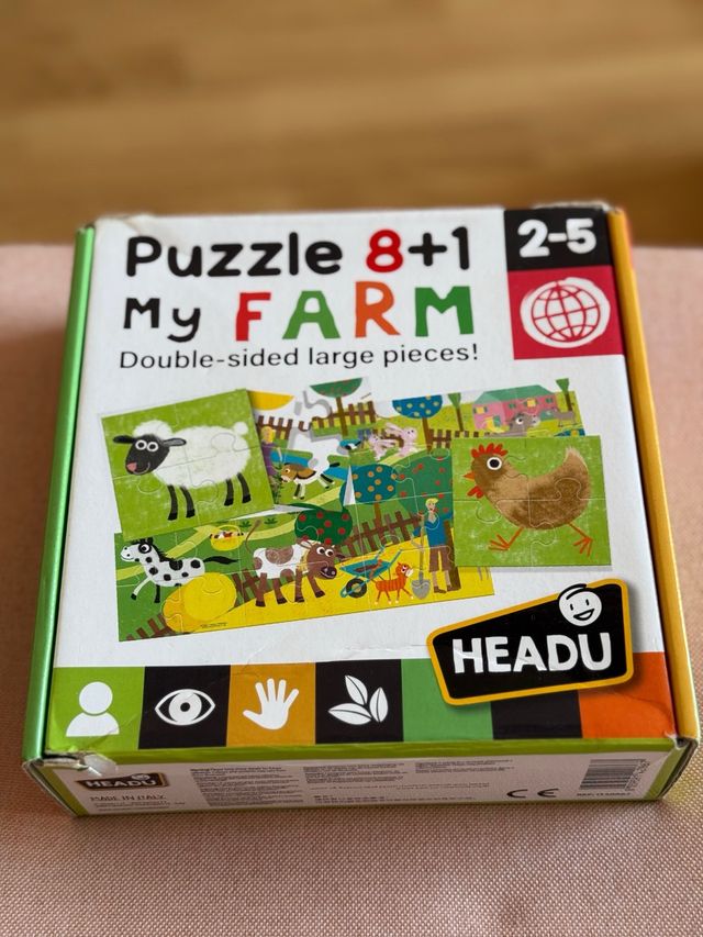 Puzzle per bambini Headu My Farm 8+1 pezzi