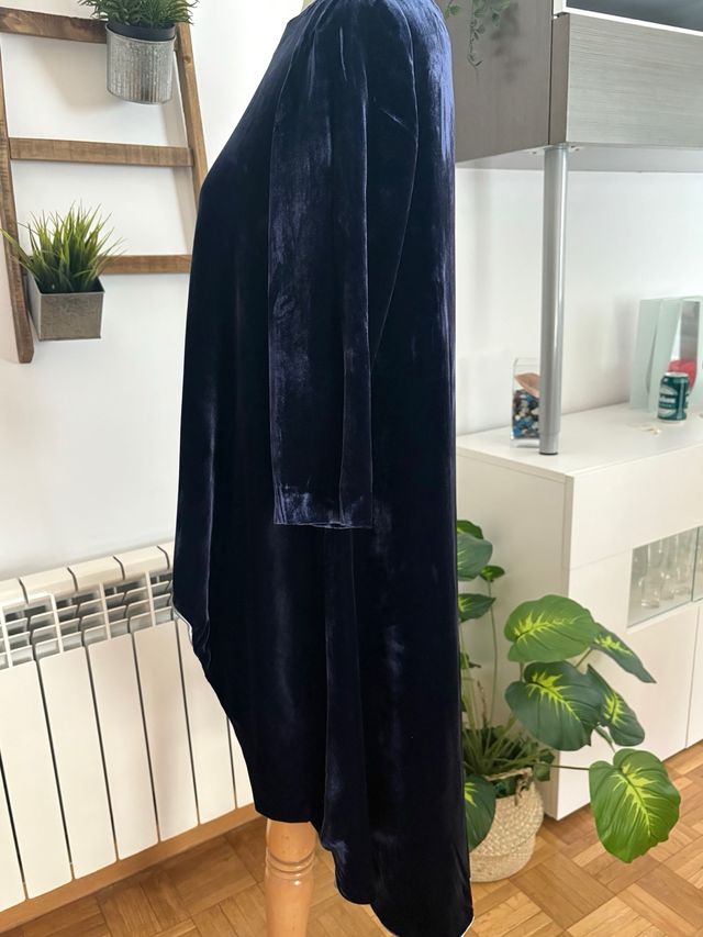 Capelina Terciopelo Azul y Plata Talla Única