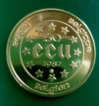 50 ECU Oro Bélgica 1987