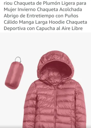 Chaqueta ligera plumífero para viaje