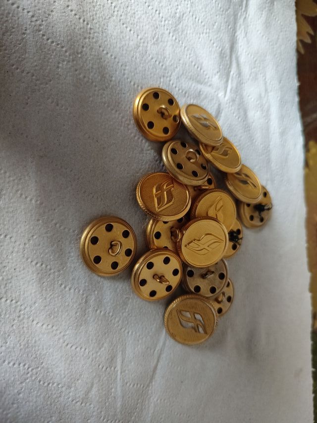 Bottoni vintage Ferrovia Italiana oro