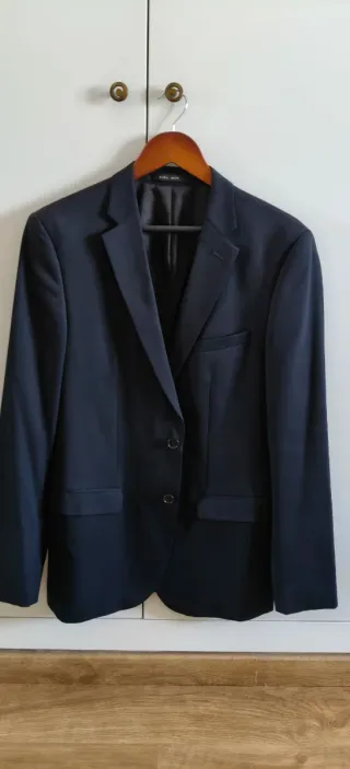 Chaqueta Traje Zara Man Talla 48 Azul
