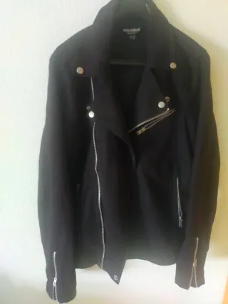 Chaqueta motera antelina negra Pull&Bear