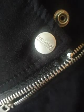 Chaqueta motera antelina negra Pull&Bear