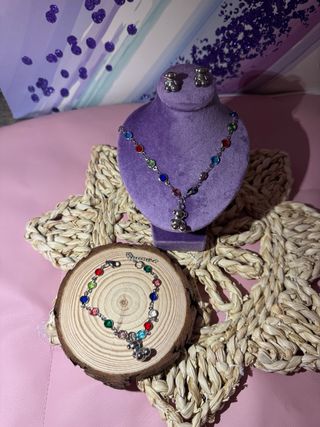 Conjunto de joyas oso con piedras