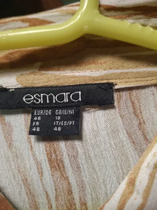 Blusa Esmara Beige y Marrón Estampada