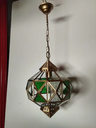 Farol Granadino Metal, Cristal y Plástico 36*26 cm