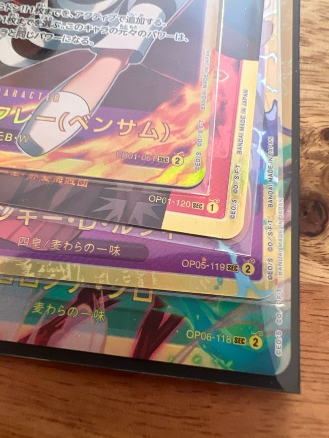 Lote 4 cartas One Piece Secretas