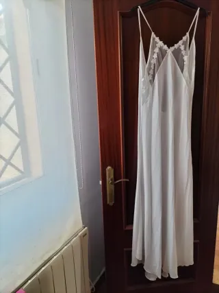 Conjunto camisón y bata encaje blanco