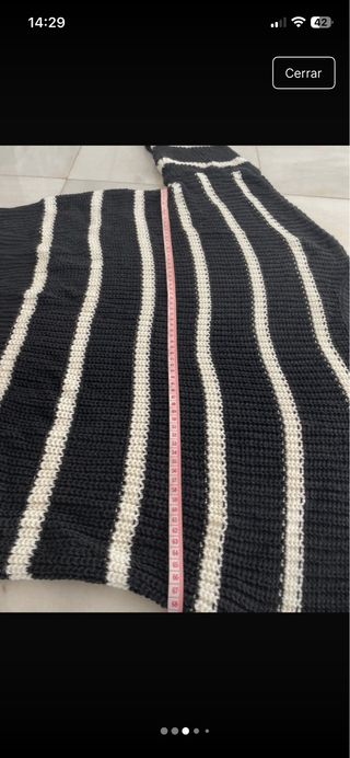 Jersey de lana negro y blanco a rayas