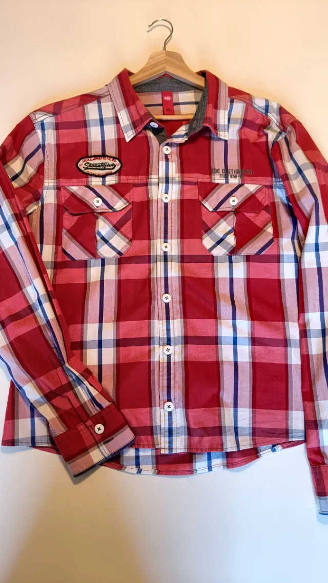 Camisa Jack & Jones a cuadros roja Talla L